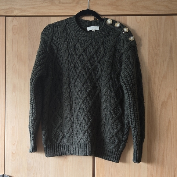 Sezane Sweaters - Sezane James Sweater, Forest Green Cable Knit Sweater, M, French Chic, VGUC